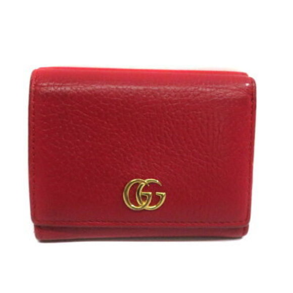 GUCCI Wallet Leather Red GG - Picture 1 of 6